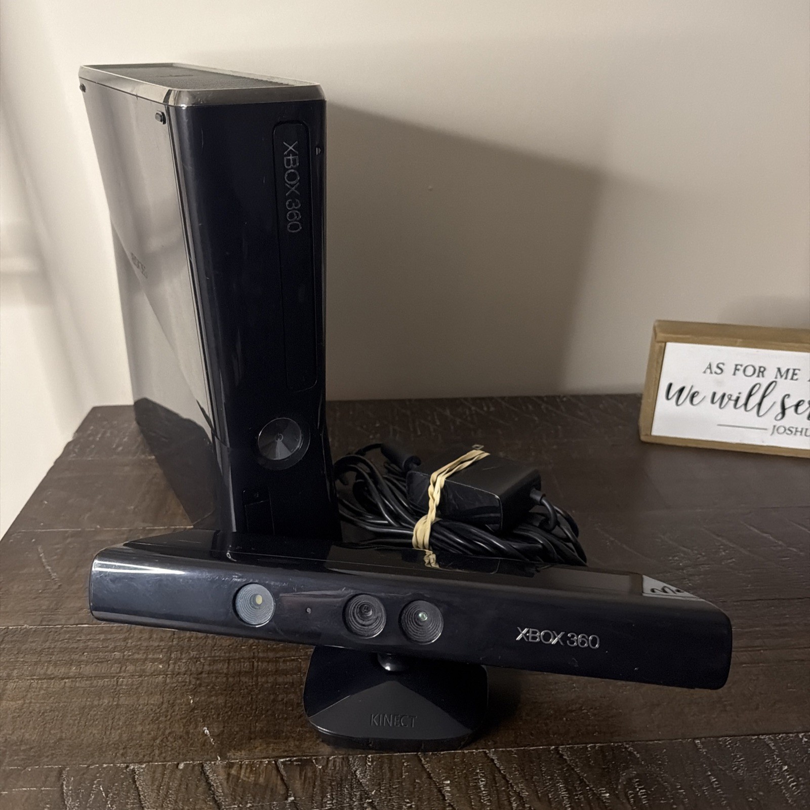 Microsoft Xbox 360 S 250GB Slim Black Console W/Kinect “Untested”
