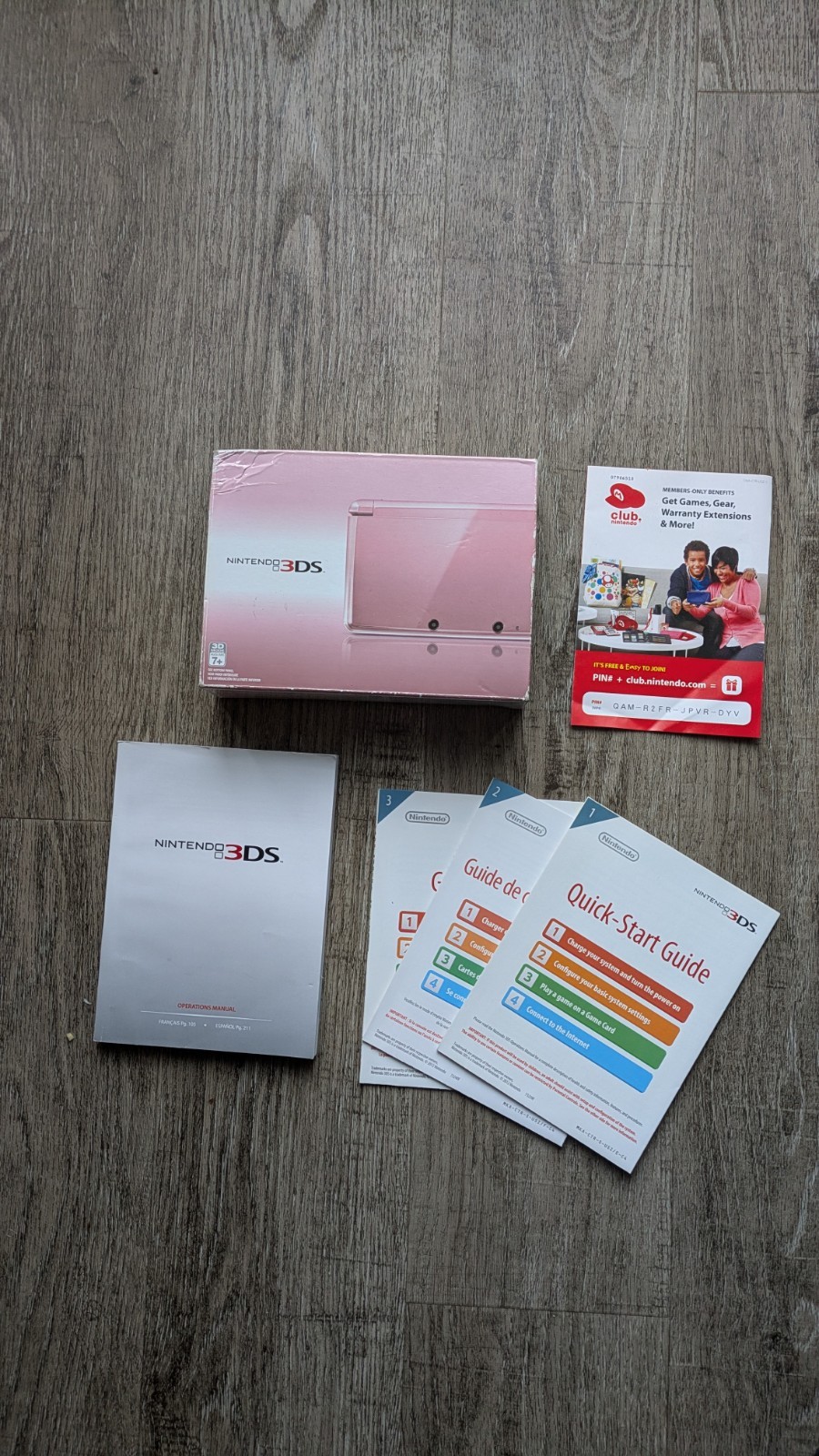 Nintendo 3DS Pink *BOX AND INSERTS ONLY* NO CONSOLE