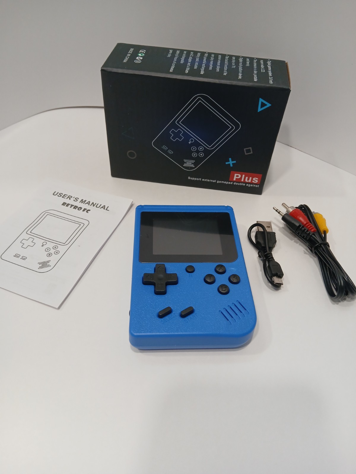 Game Box Plus Digital Game System /400 Built-In Retro Game (Color: Blue)