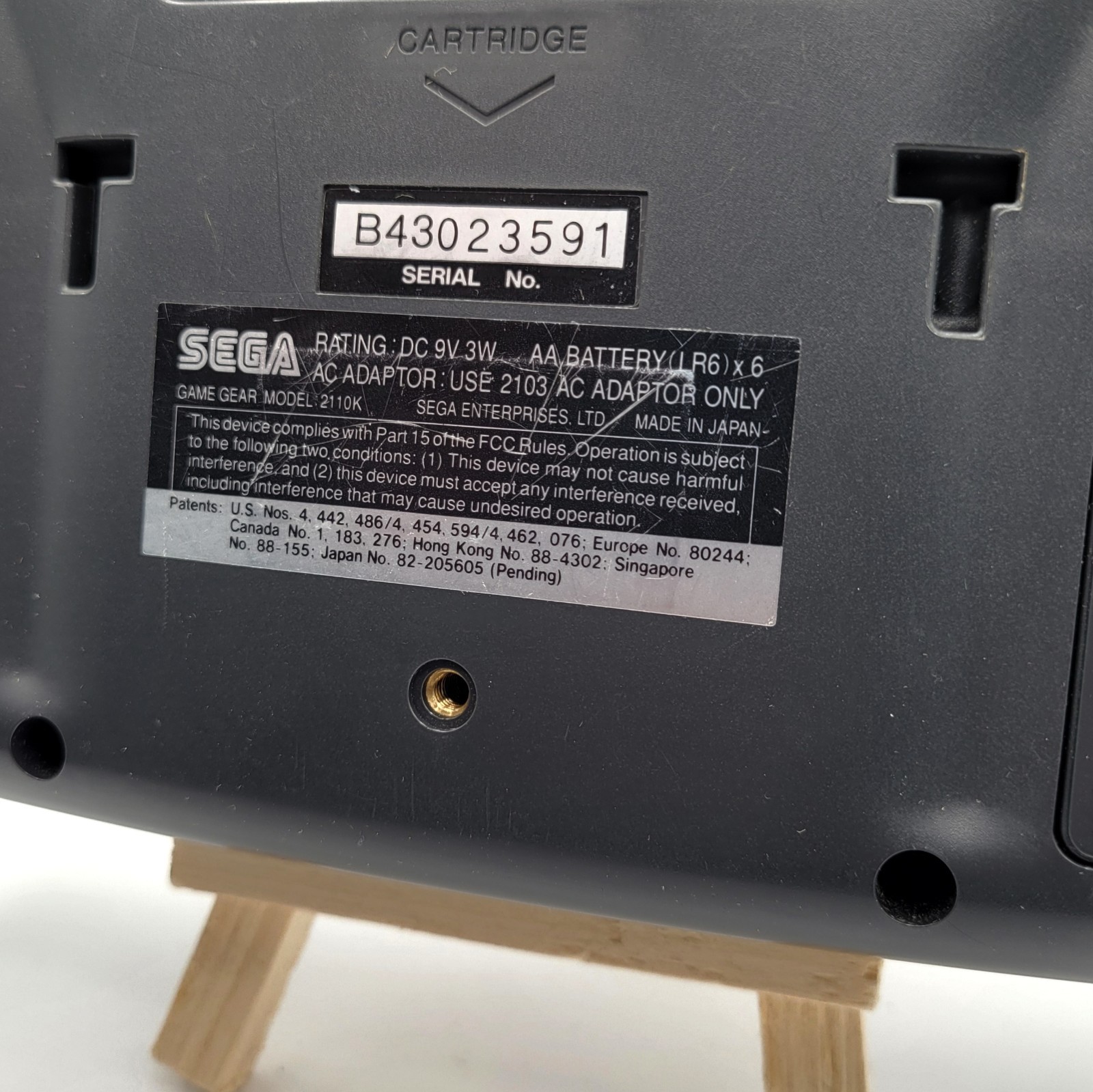 Sega Game Gear Console with Powerback Adapter and Sonic Game Tested Working