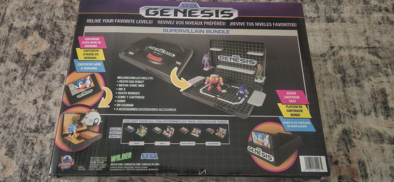 SEGA Genesis 16-Bit Supervillain Bundle w/ Sonic 1 Diorama, Bonus Tray