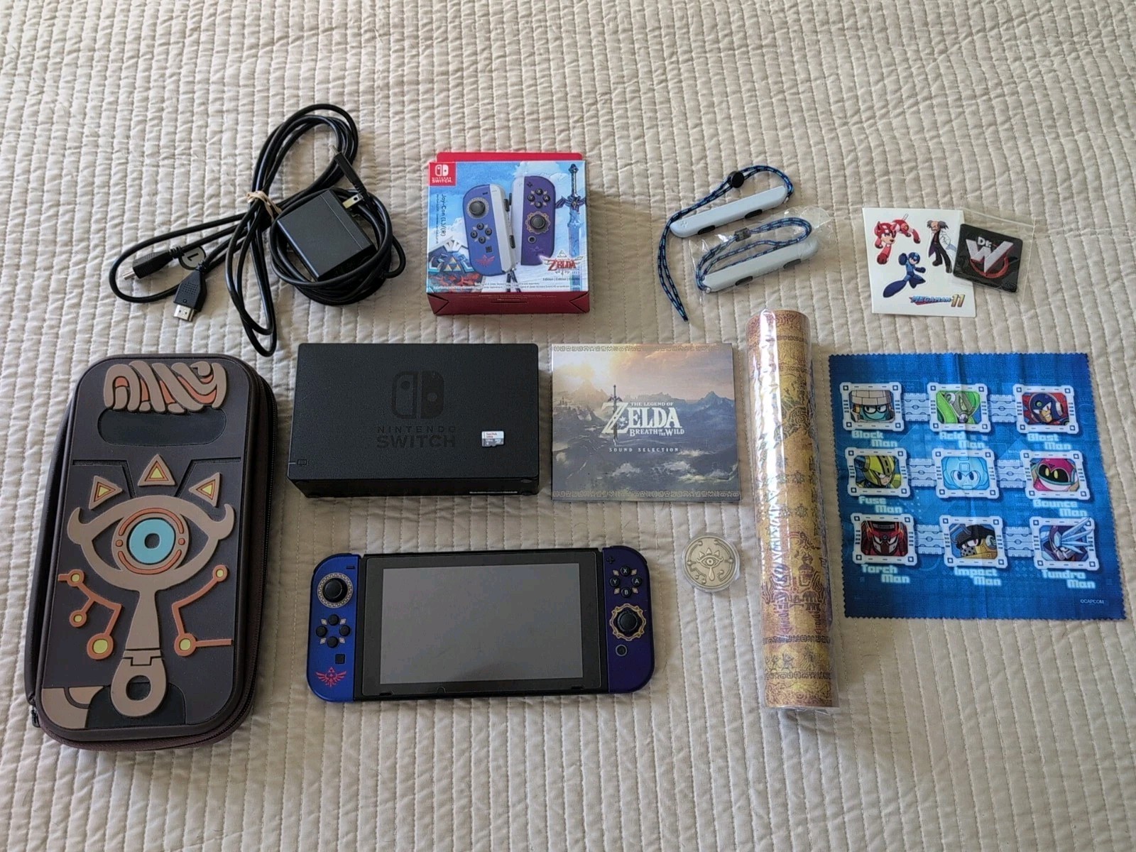 Nintendo Switch Console + Zelda & Mega Man Extras. Read Description!