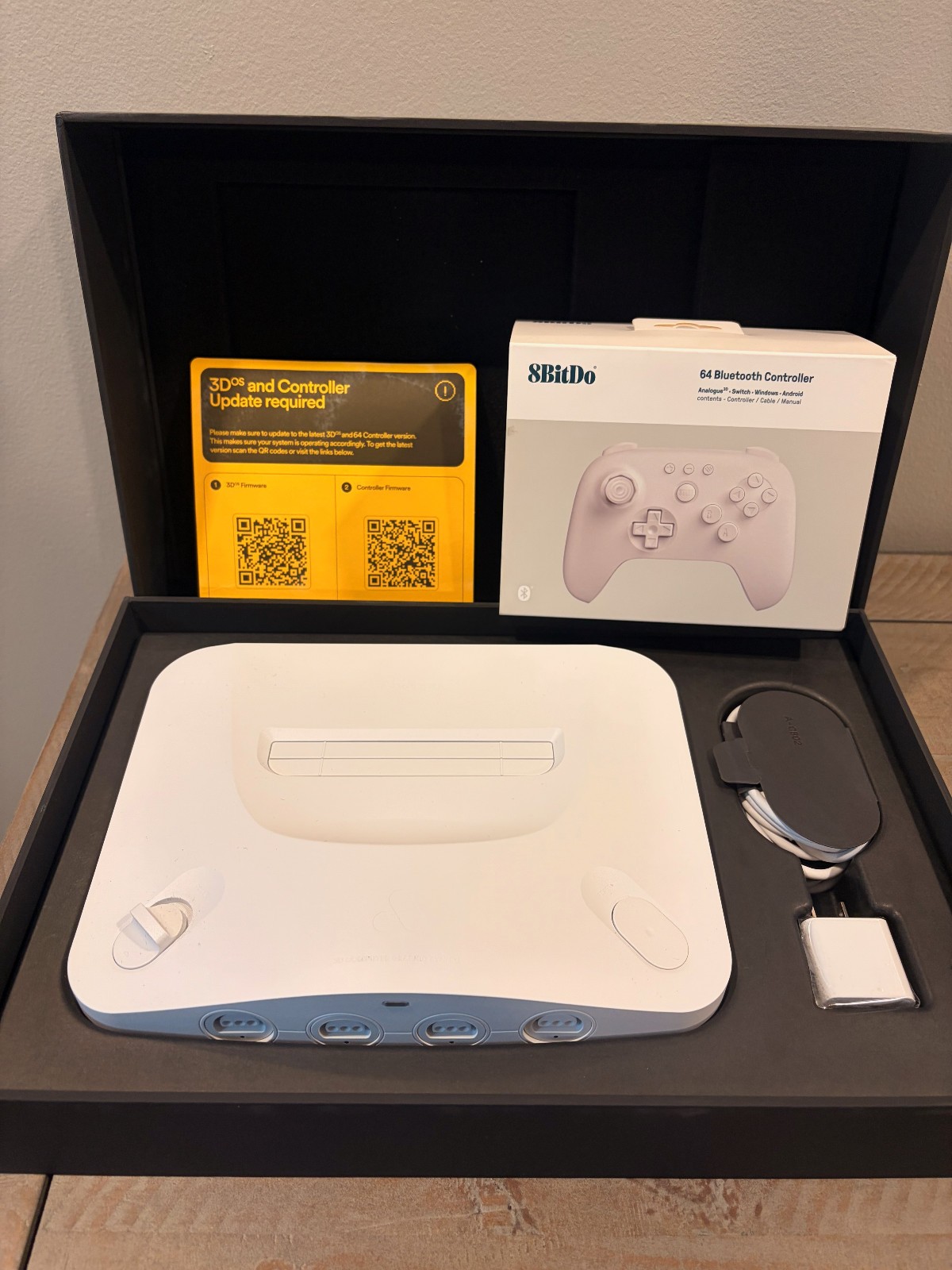Analogue 3D Console Nintendo 64 White w/ new White 8BitDo Controller N64