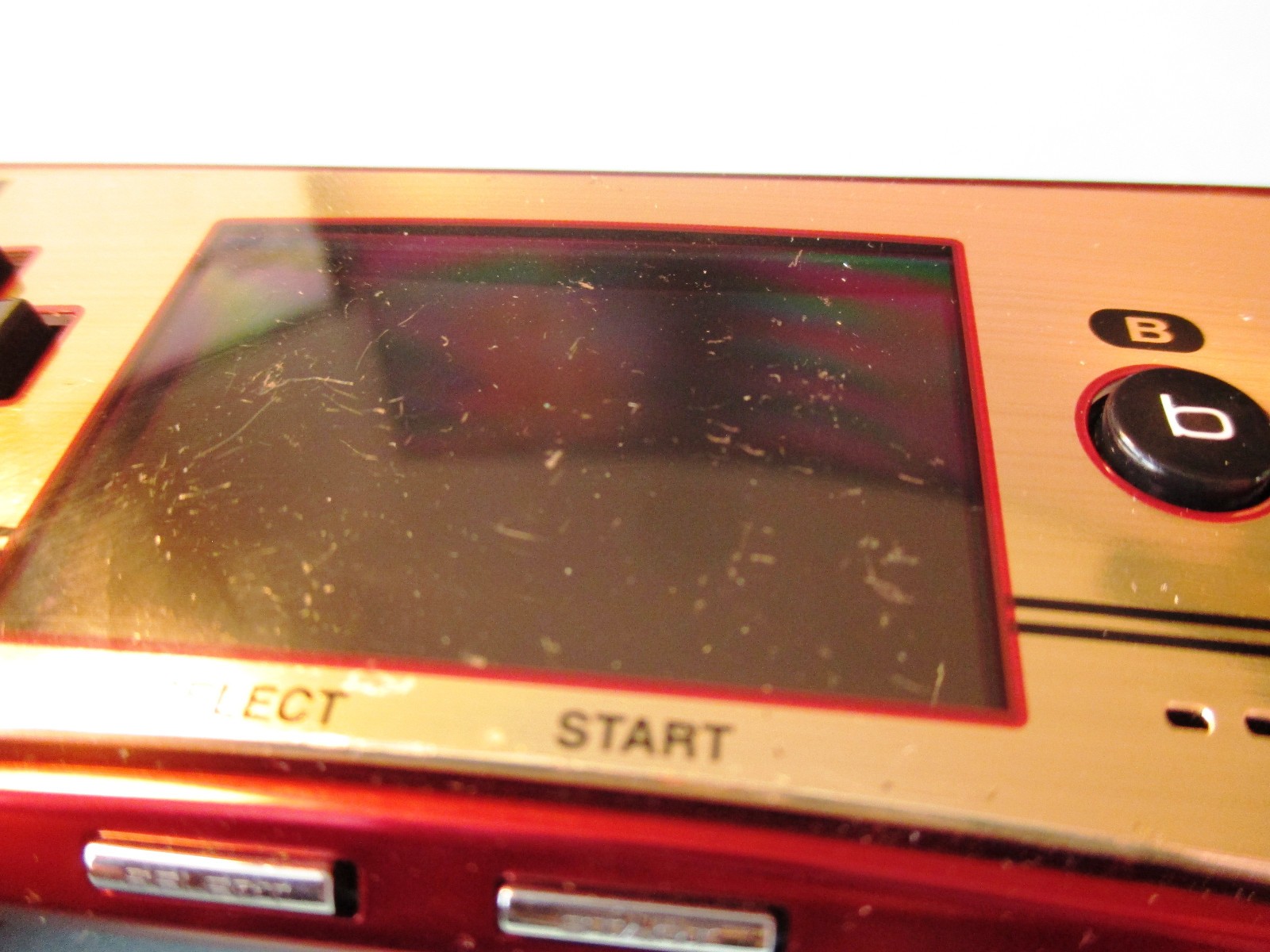 Nintendo Game Boy Micro 20th Anniversary Edition System Gold/Red in Box +Charger