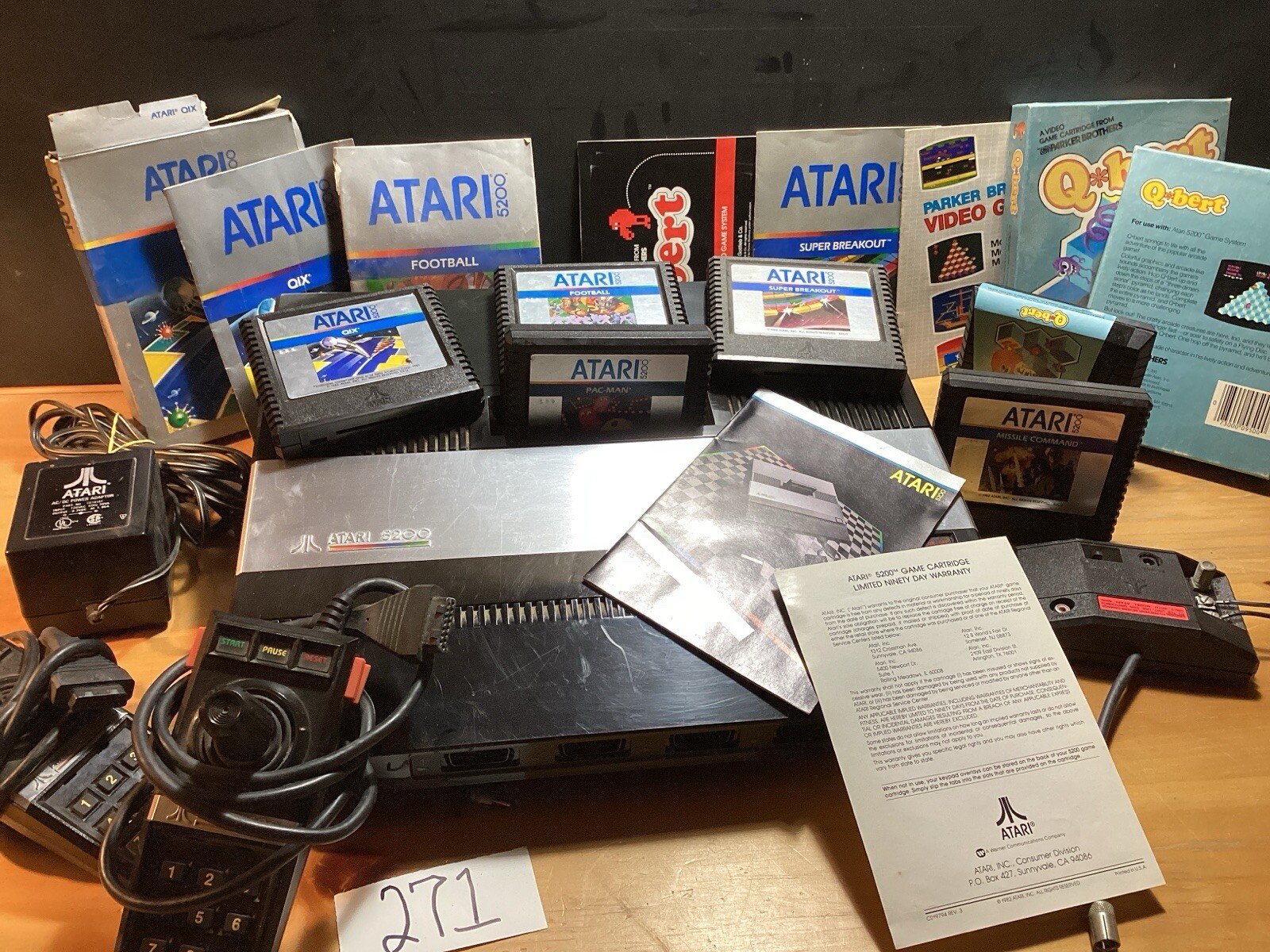 Atari 5200 Console Tested Working PAC Man Missile Command Super Breakout Footbal