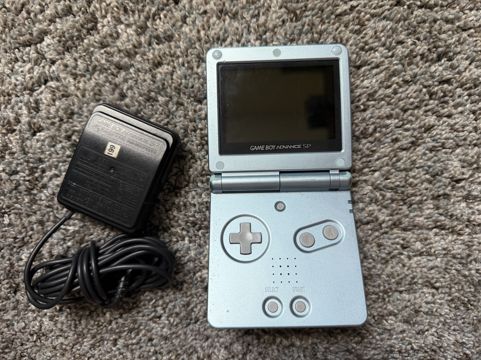 Nintendo Gameboy Advance GBA SP Pearl Blue AGS-101 Console System Charger