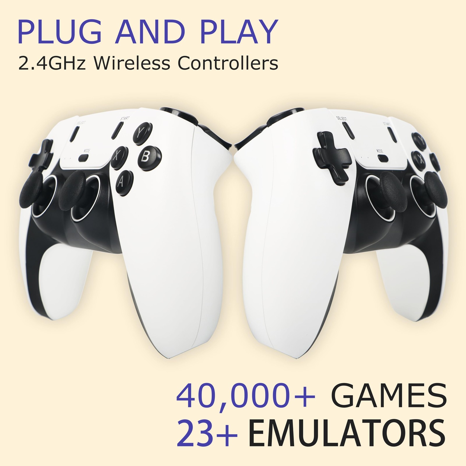 Wireless Retro Game Console Stick 40000+ Games 23+ Emulators 4K HDMI Dual 2.4G