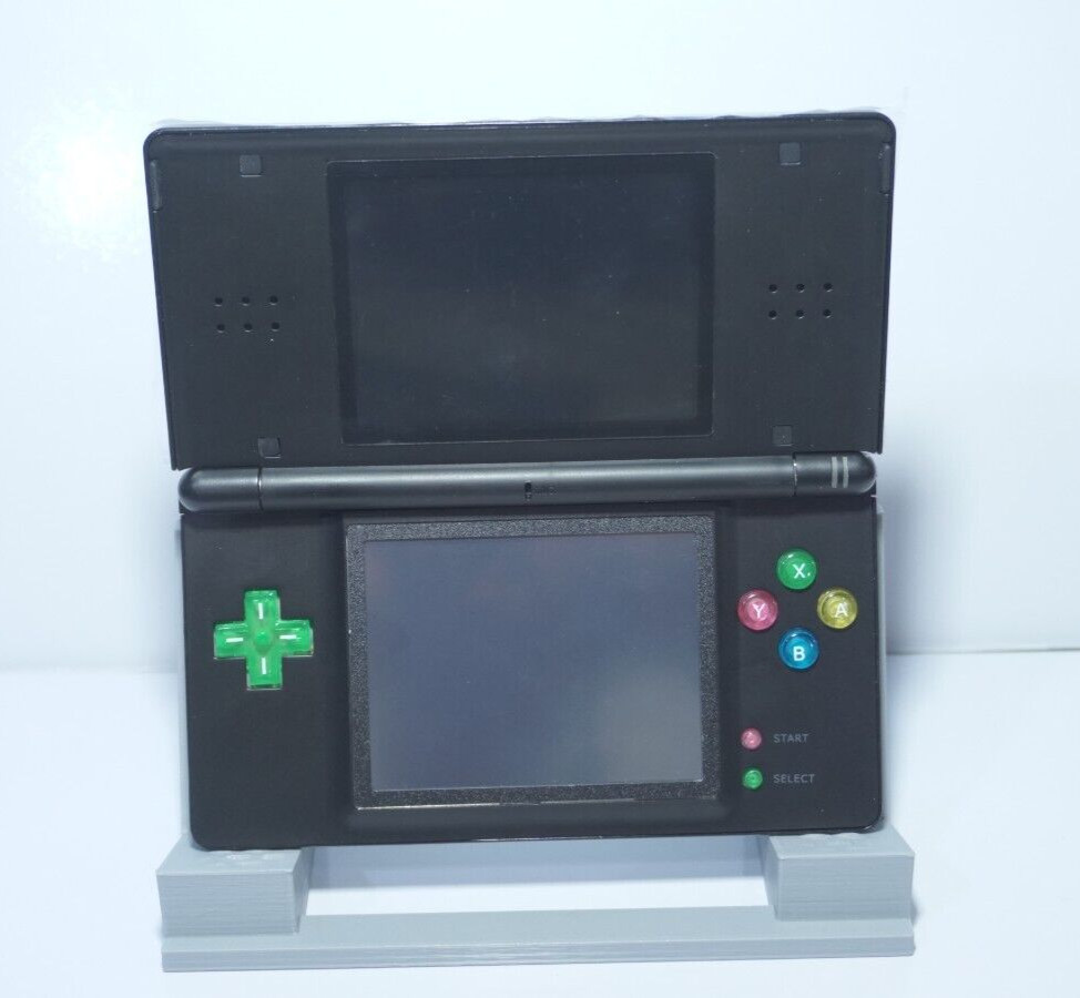 Nintendo DS Lite Black Handheld System with Rainbow Buttons, Charger, & Stylus