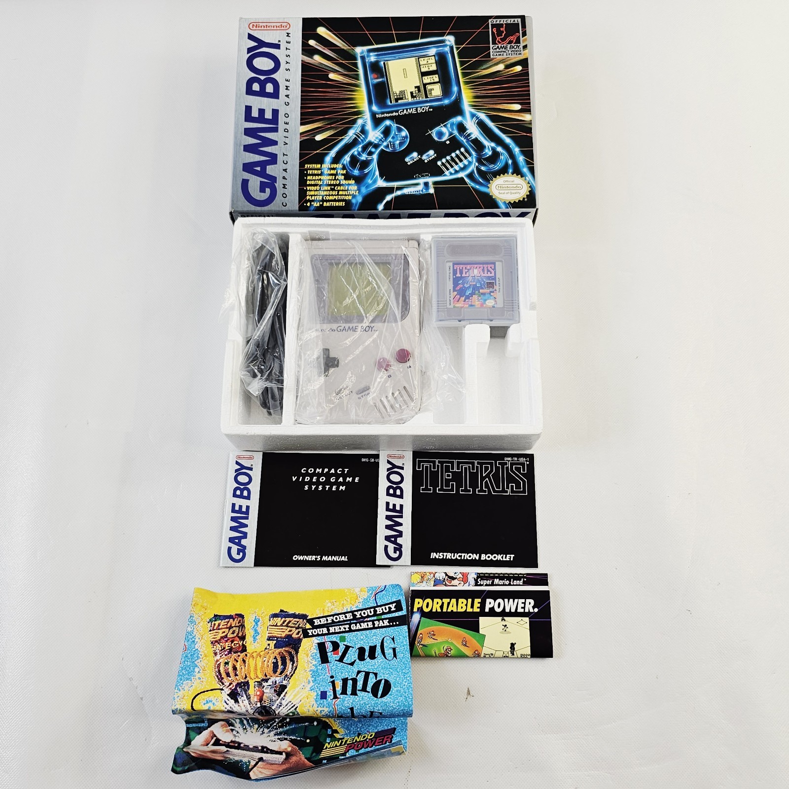 Original Game Boy DMG-01 Console Handheld w/ Tetris Box Manuals Tested Works