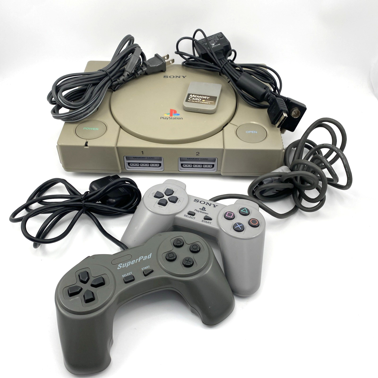Sony PlayStation SCPH-5501 Game Console w/ 2 Controllers, 1 Game & Memory Card