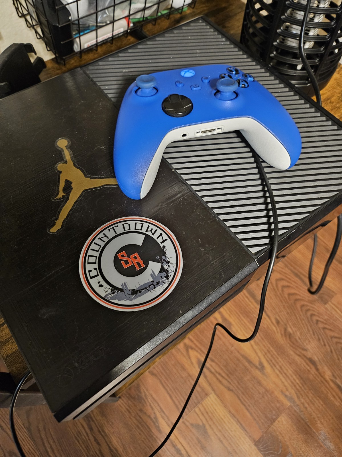 Microsoft Xbox One Black Console w/ Blue Wired Controller