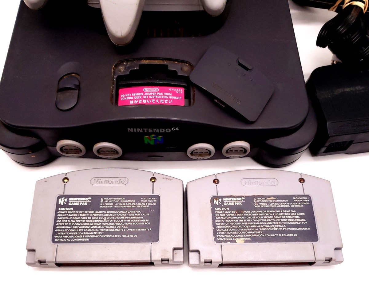 Nintendo 64 Console W/ Jumper Pak & Two Games TESTED & WORKING