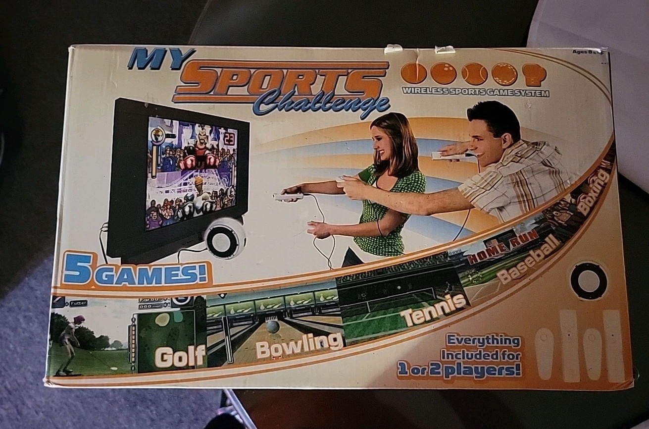Vintage My Sport Challenge 5-in-1 Launch Edition White Plug & Play TV Game,Rare