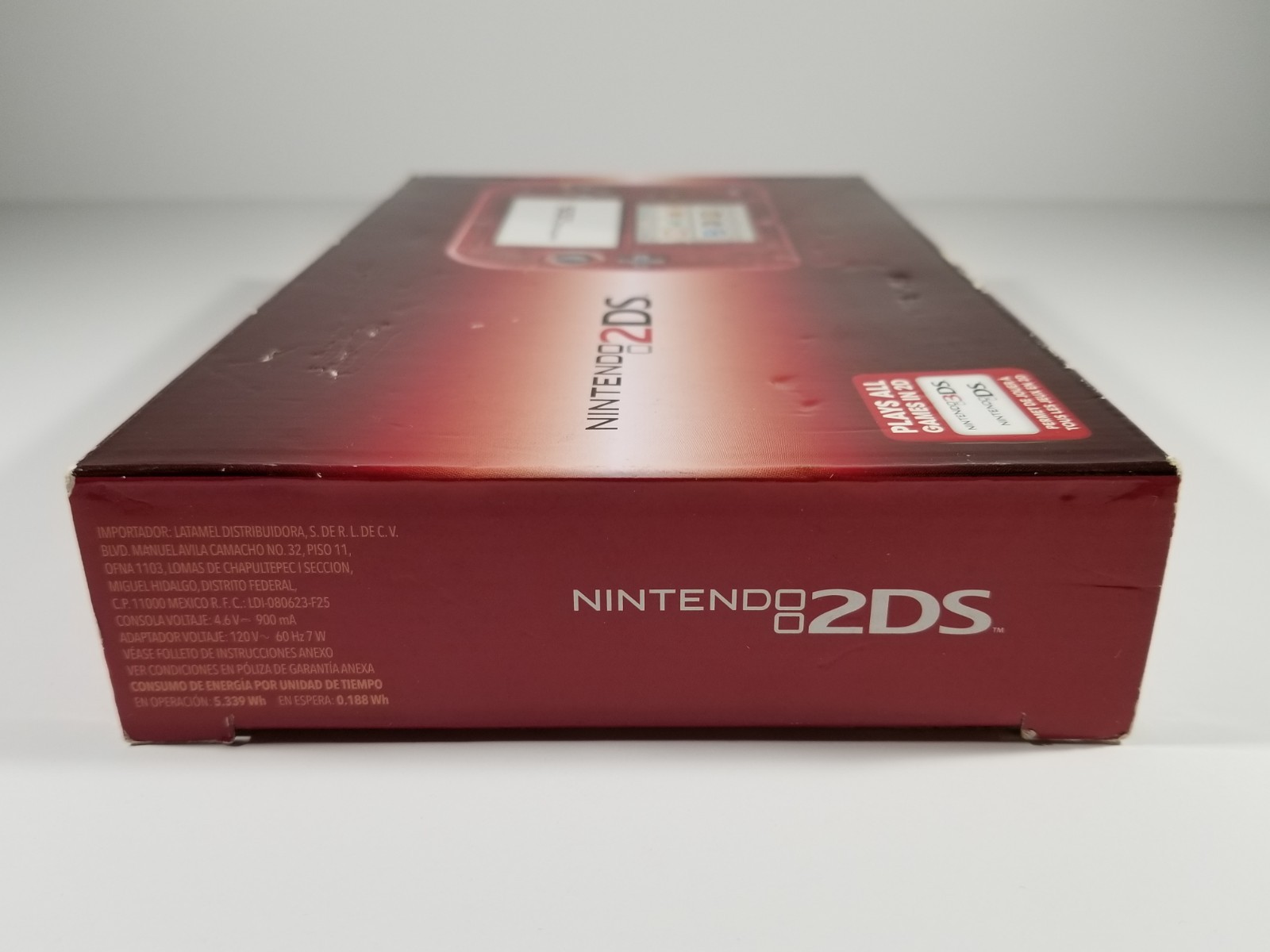 ¤ Empty Original Box Nintendo 2DS Crystal Red Handheld Console ¤ Manual Cards