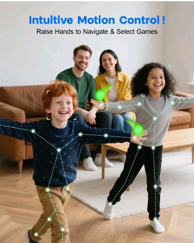 AR Motion Gaming Console Plug & Play Video Game System for Kids & Family Fun