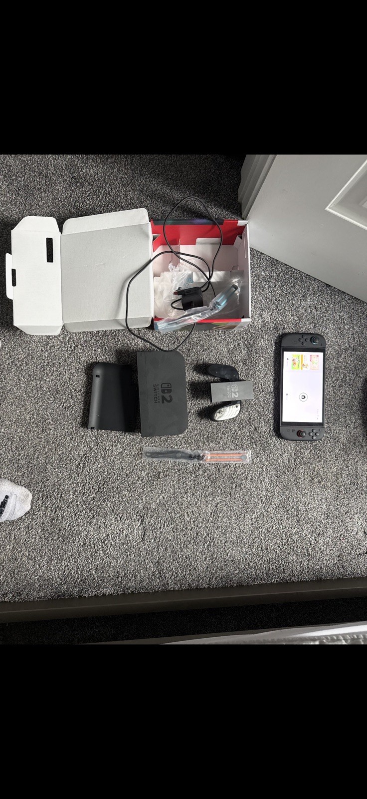Nintendo Switch 2 Black Handheld Dock, Controllers Tested +splatton 3 game