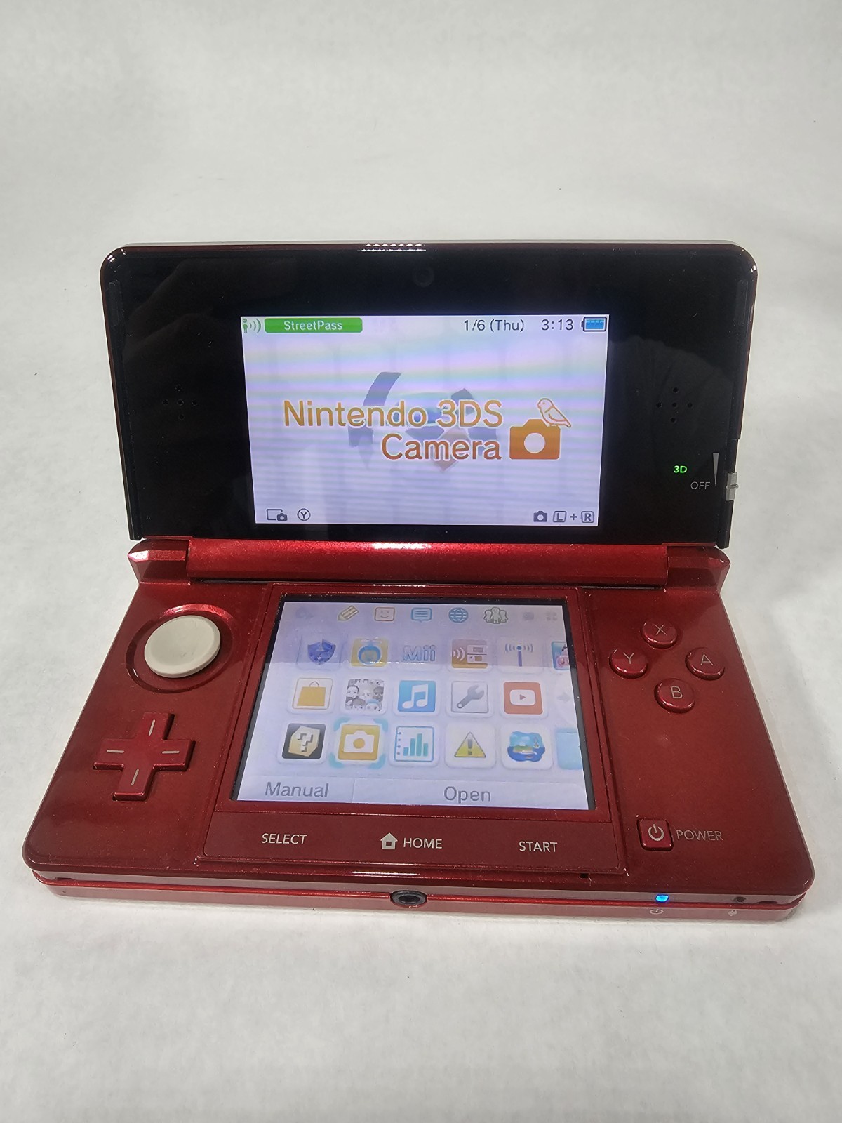 Nintendo 3DS Original CTR-001 Red Working Condition/Tested With Charger & Zelda