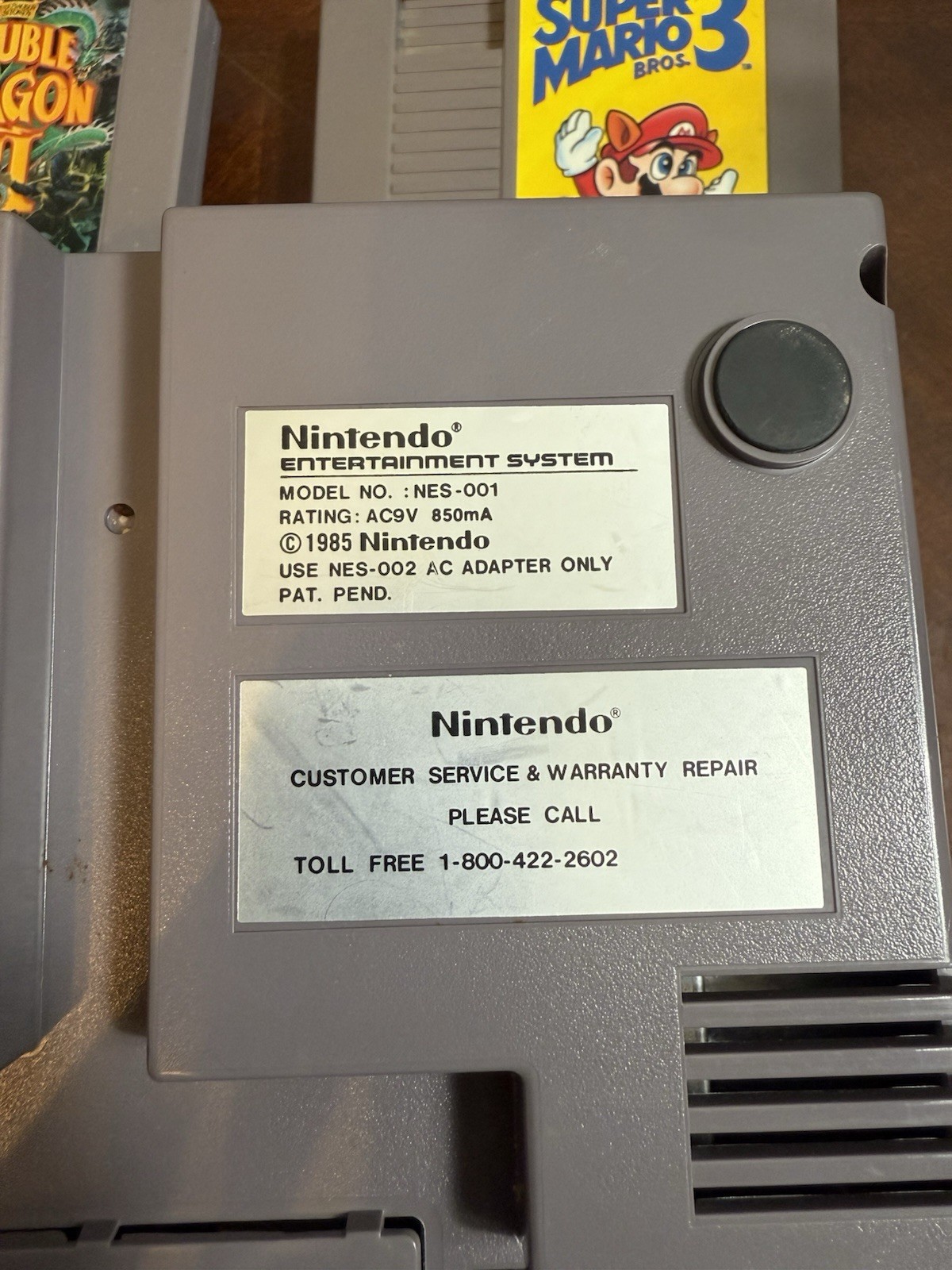 Vtg Nintendo NES Console Bundle Games Mario 2 3 Double Dragon Controllers Read
