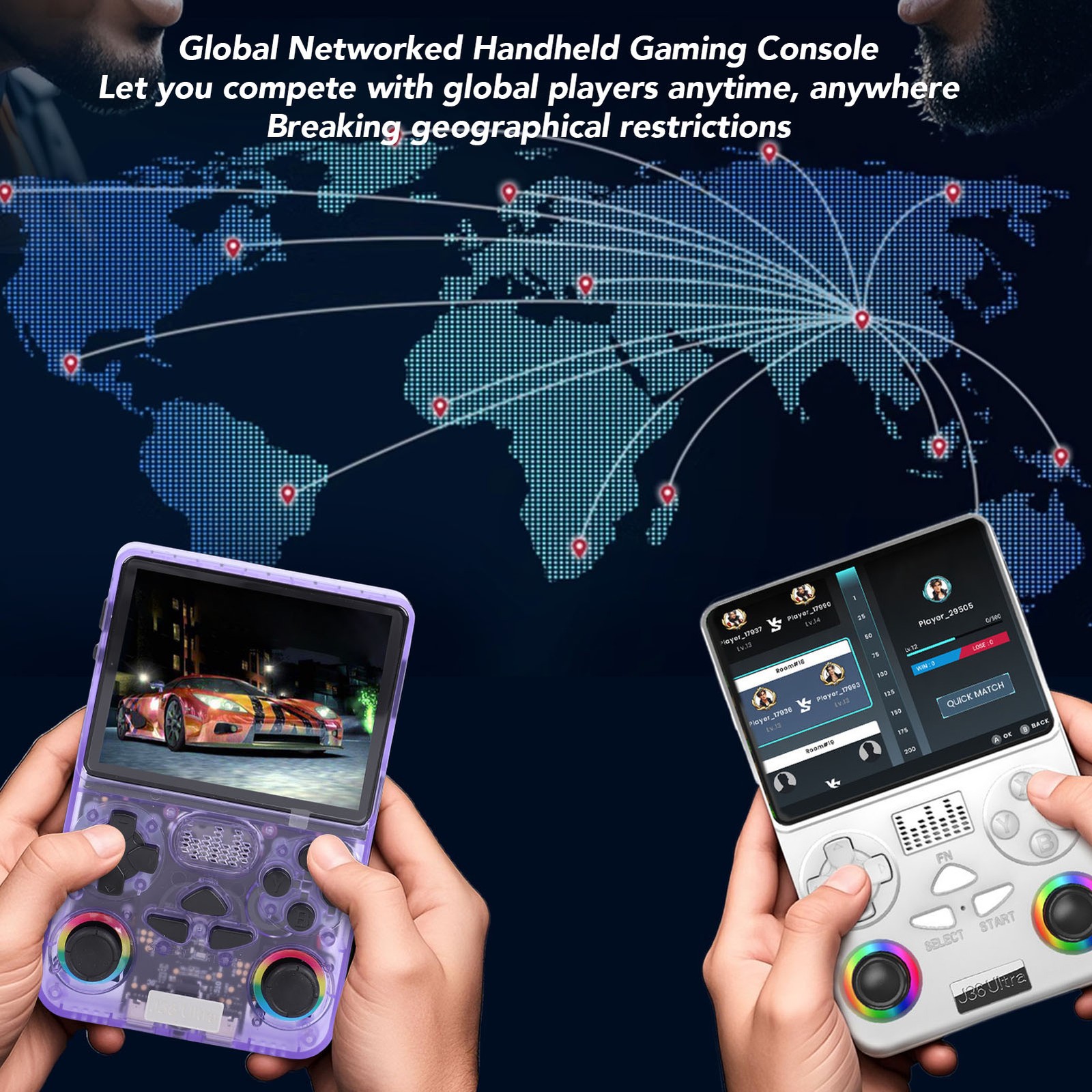 Retro Handheld Game Console 4 Inch Screen Built In 64GB Small Memory Card S GXDS