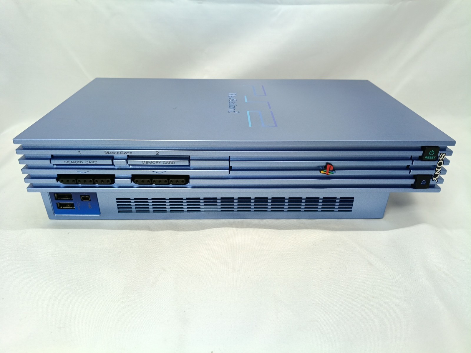 PS2 Aqua Blue Console controller Boxed set Playstation2 NTSC-J Japan Tested