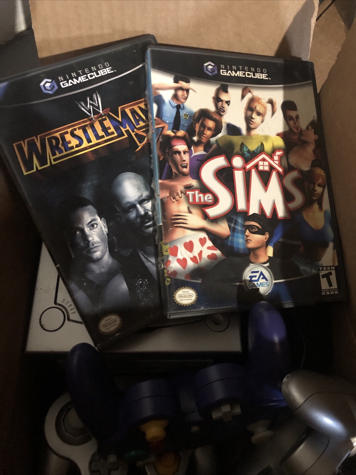 Nintendo Gamecube Platinum Console Bundle 3 Controllers DOL-101 +2 Games Cib