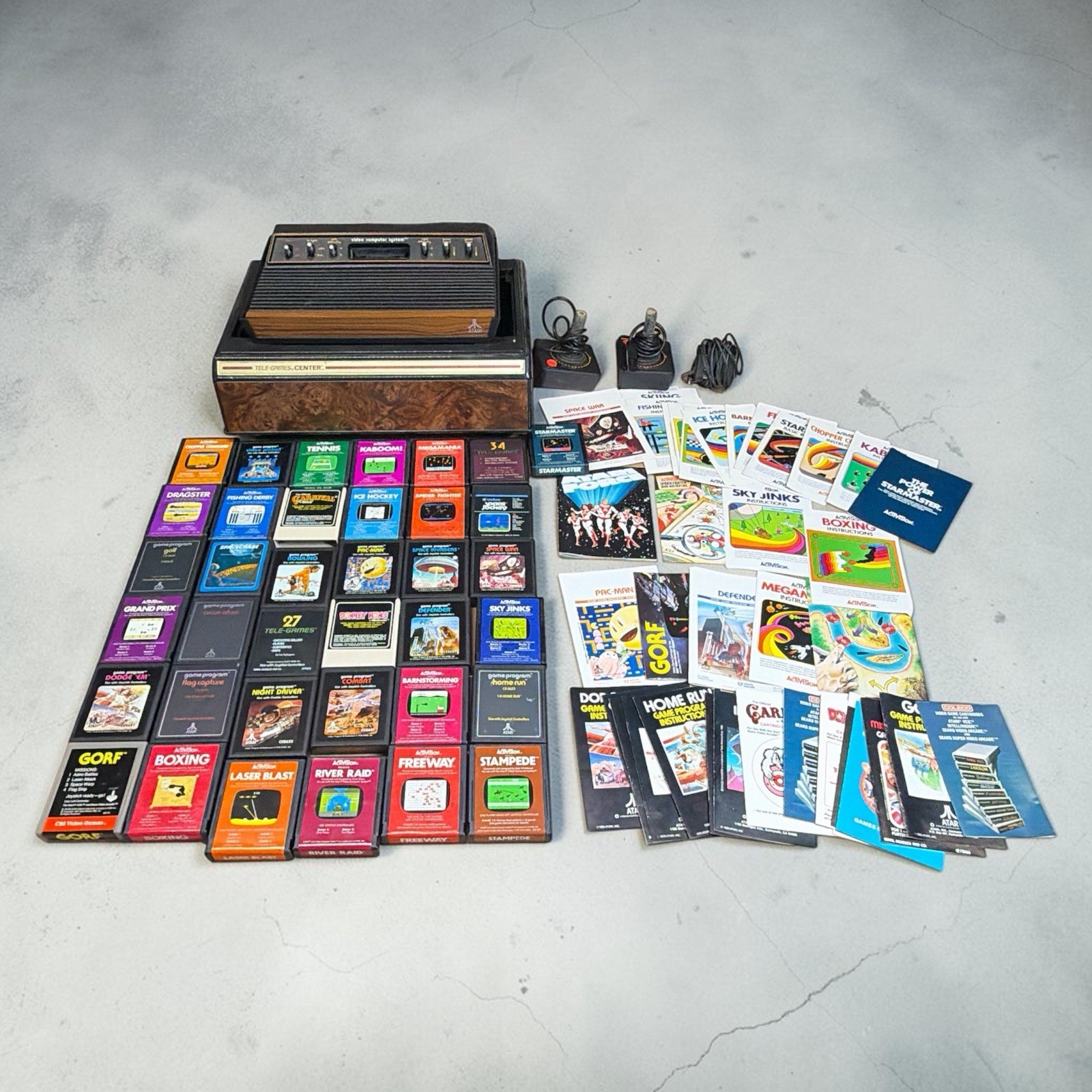 Atari 2600 System Bundle with Console, 37 Games, Joystick, Manuals, and More LOT