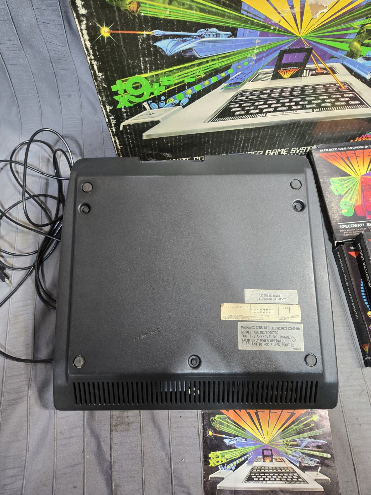 Magnovox Odyssey 2 Console Bundle Power Supply Box 6 Games Tested Working
