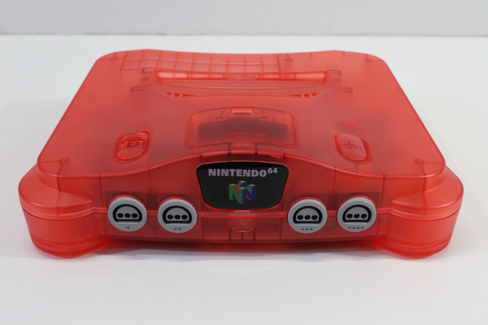 Nintendo 64 Clear Cherry Red Console Smash Bros Diddy Kong Race REGION FREE N64