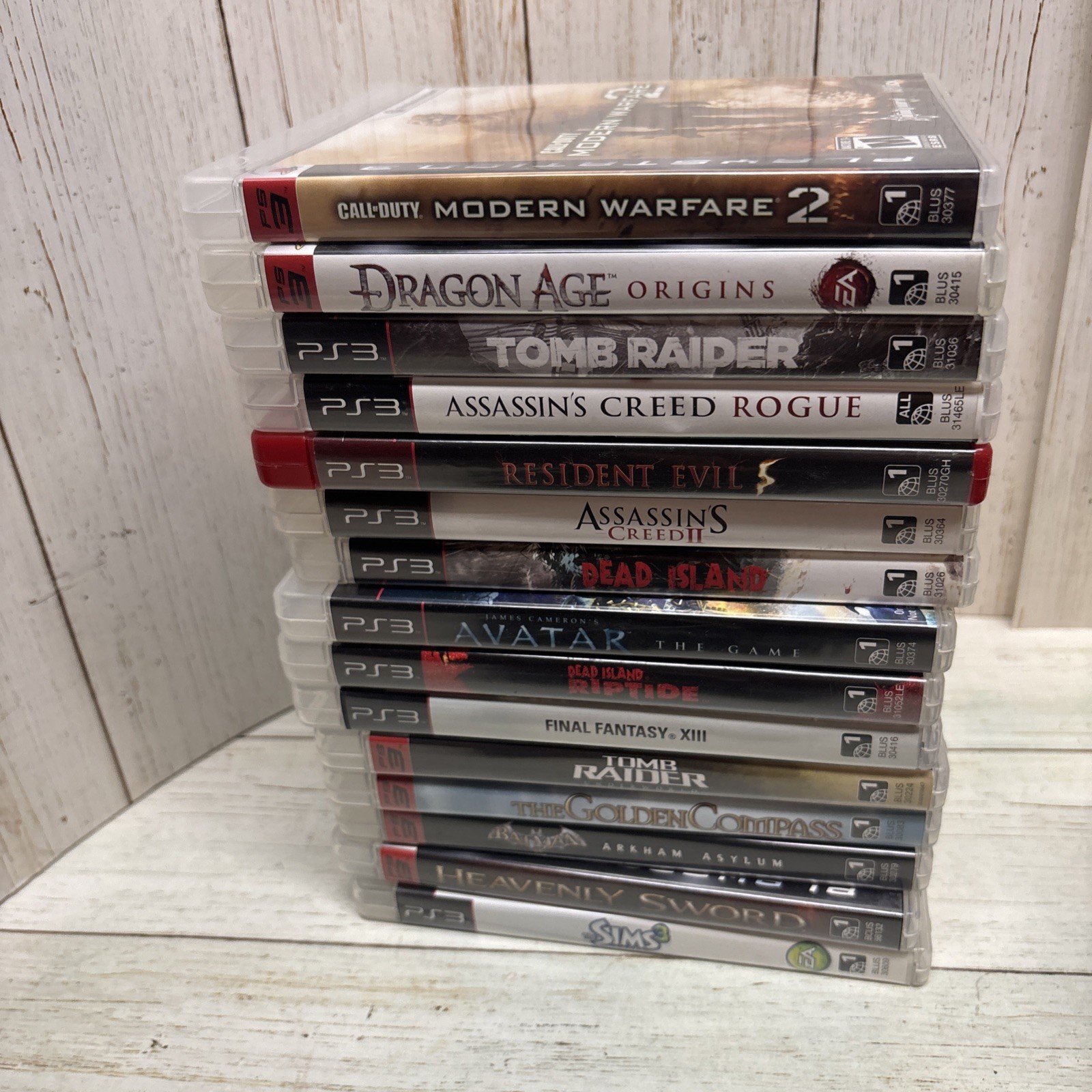 Sony PlayStation 3 Fat PS3 Black Console Gaming System CECHG01 W/ 15 Games LOT