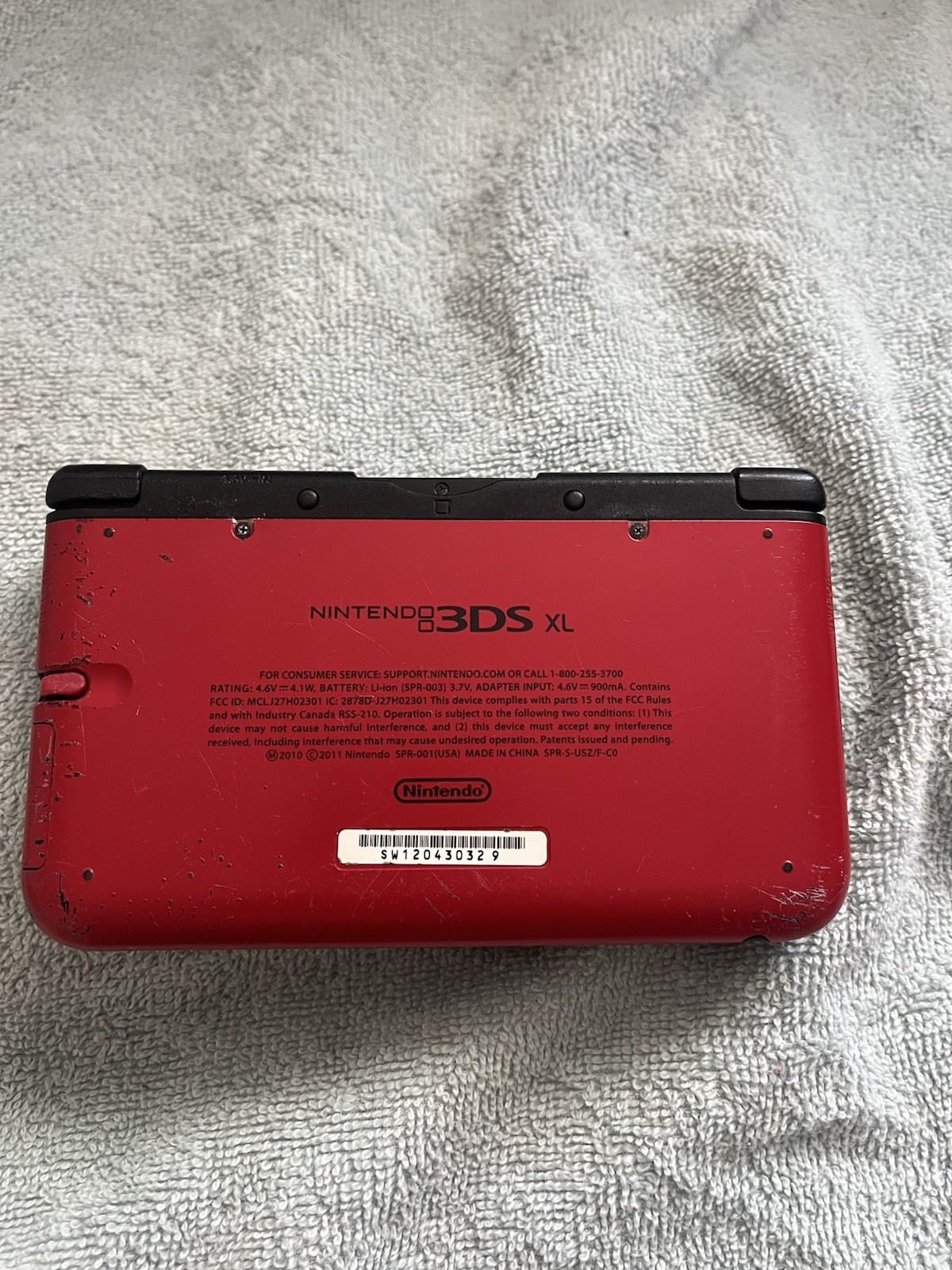 Nintendo 3DS XL Red/Black Handheld Console w/ Charger, Wi-Fi, 4GB NTSC-U/C