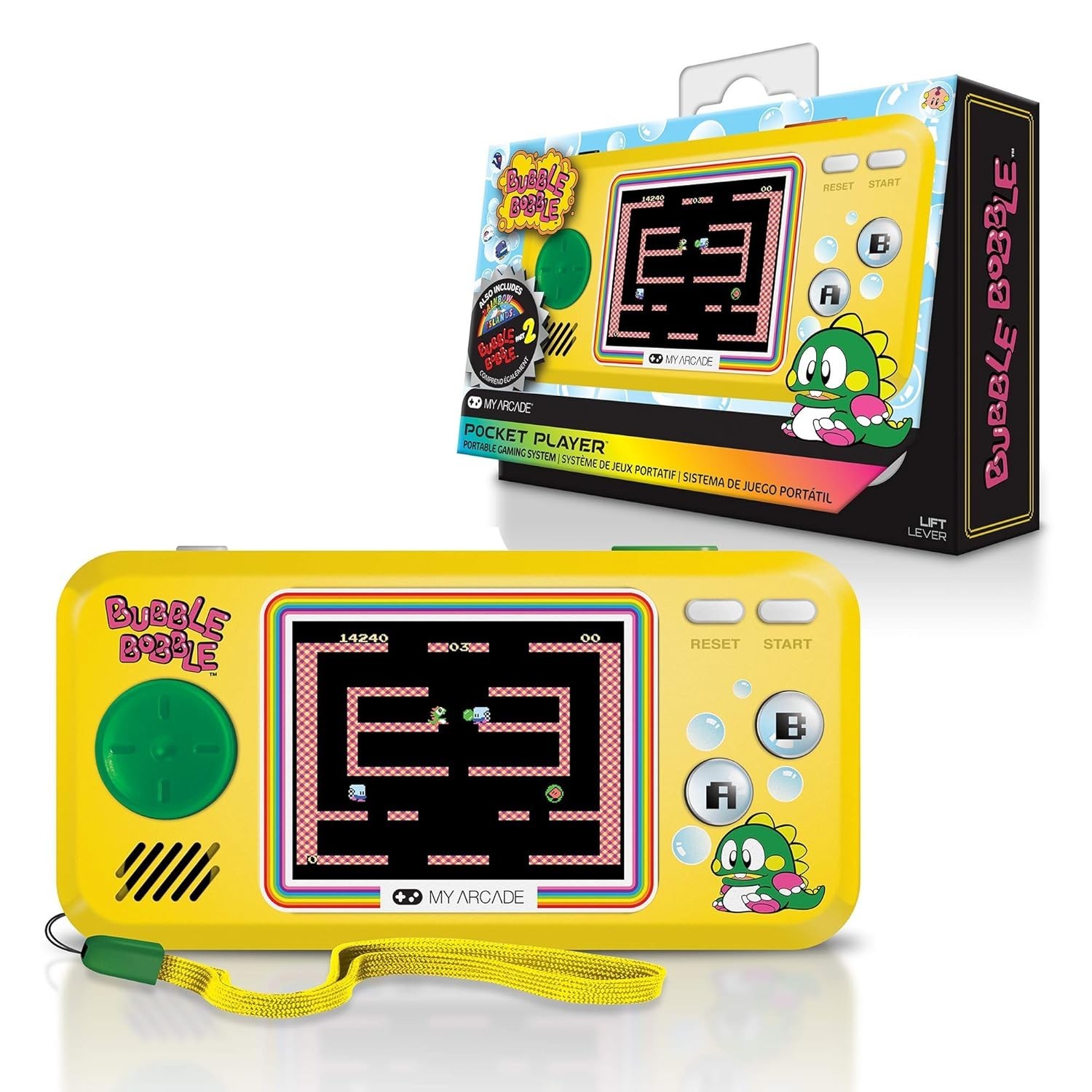 Pocket Game Console Handheld LCD 3 Games Retro Color Display Compact