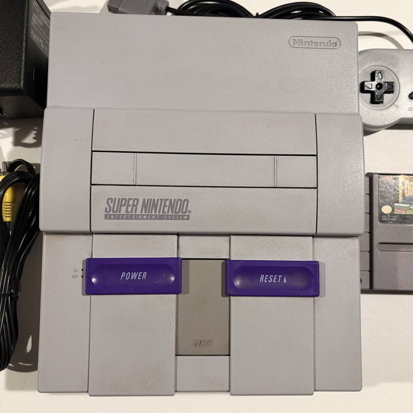 Super Nintendo SNES System Console With New Controller Power AV 1 Game Tested