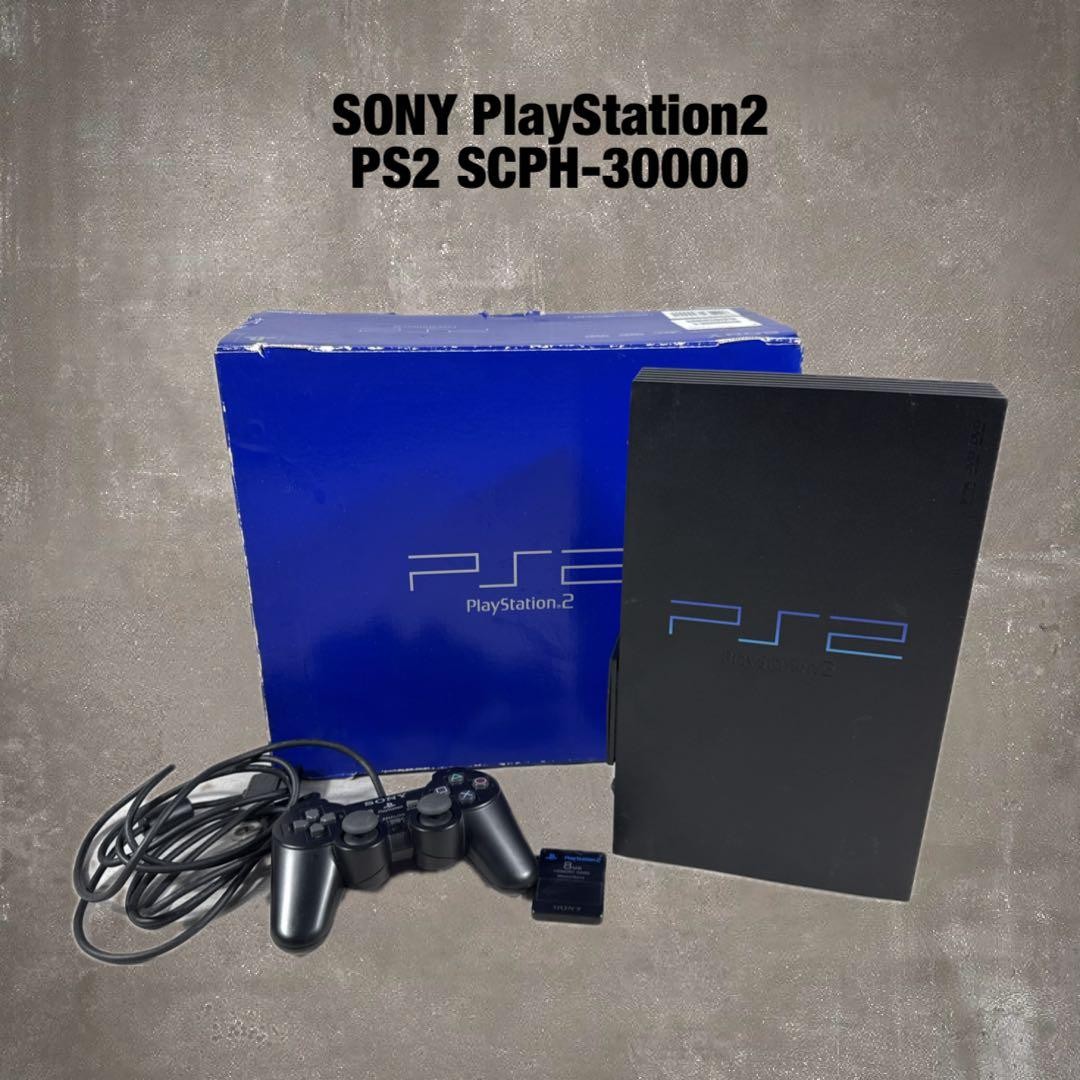 Sony PlayStation 2 PS2 SCPH-30000 Black Console Boxed NTSC-J Japan Tested Power