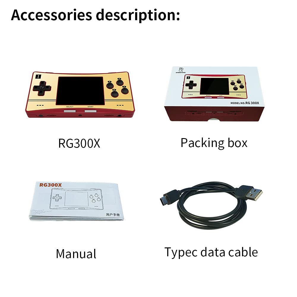 RG300X Handled Game Console, Portable Game Console with 64G TF Card Pre-Installe