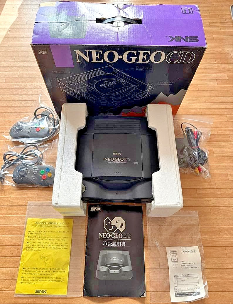SNK Neo Geo CD Console Main Unit 2 Controllers AC Adapter AV Output WORKING WELL