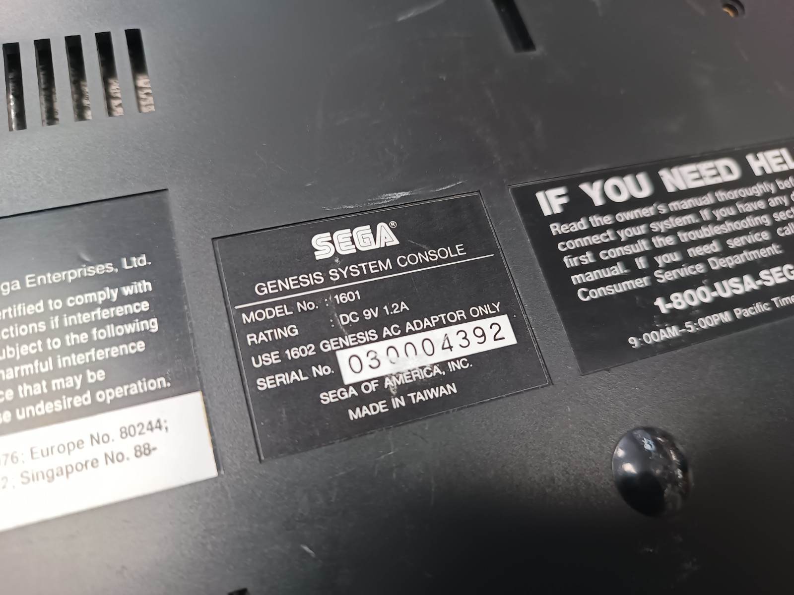 Sega Genesis 16-Bit Model 1601 Console Only – Tested Working System Only