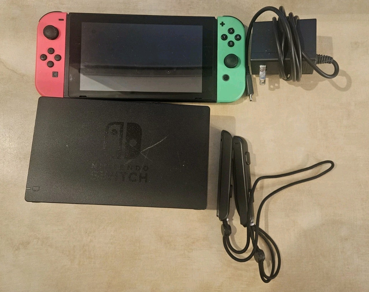 Nintendo Switch HAC-001 Console with Joy-Con Dock Charger Red/Green