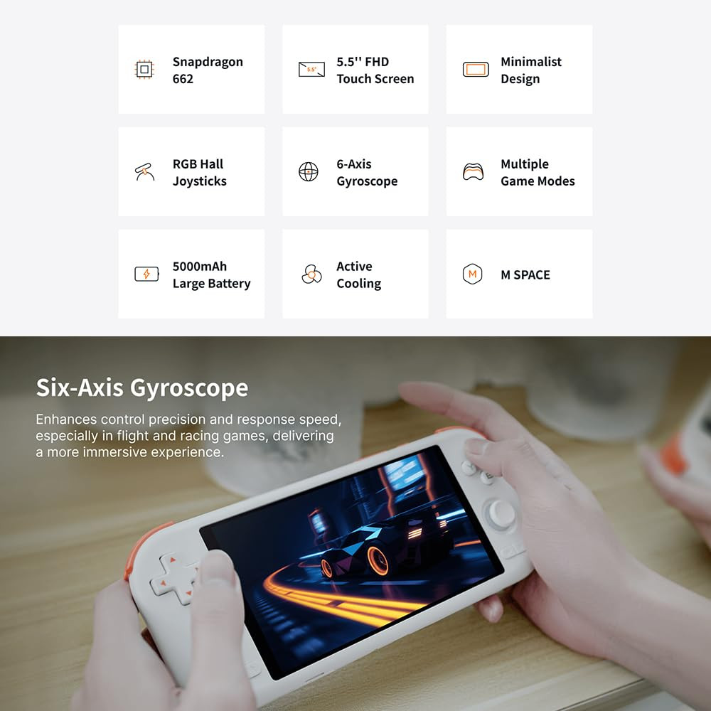 AIR X Android Handheld Gaming Console, Snapdragon 662, 5.5″ FHD 1080P IPS Screen