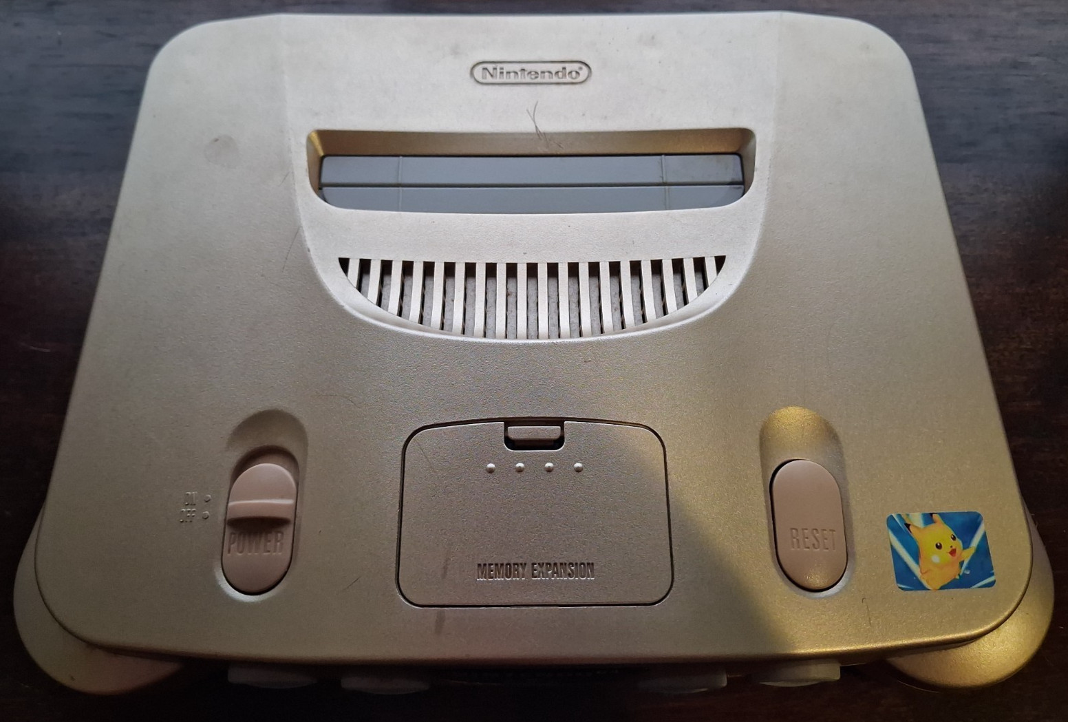Nintendo 64 Gold Console, 2 Controllers, Game. Plays US games. JP system N64