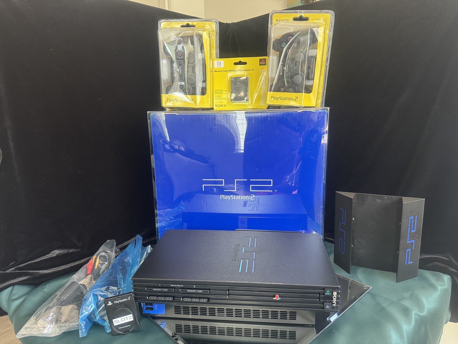 Sony PlayStation PS2 GameConsole excellent condition Fat blue box