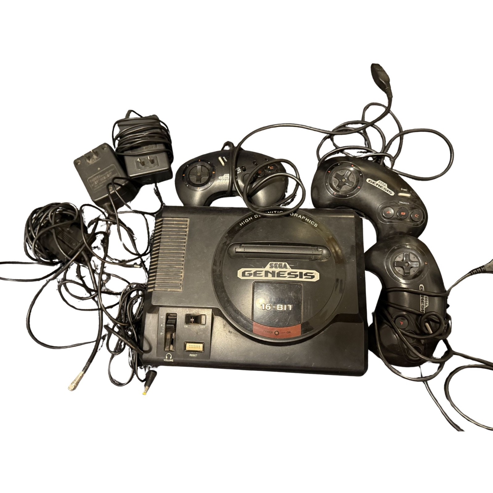 Sega Genesis 1 Console System – Black 3 controllers, power cord, TV cord