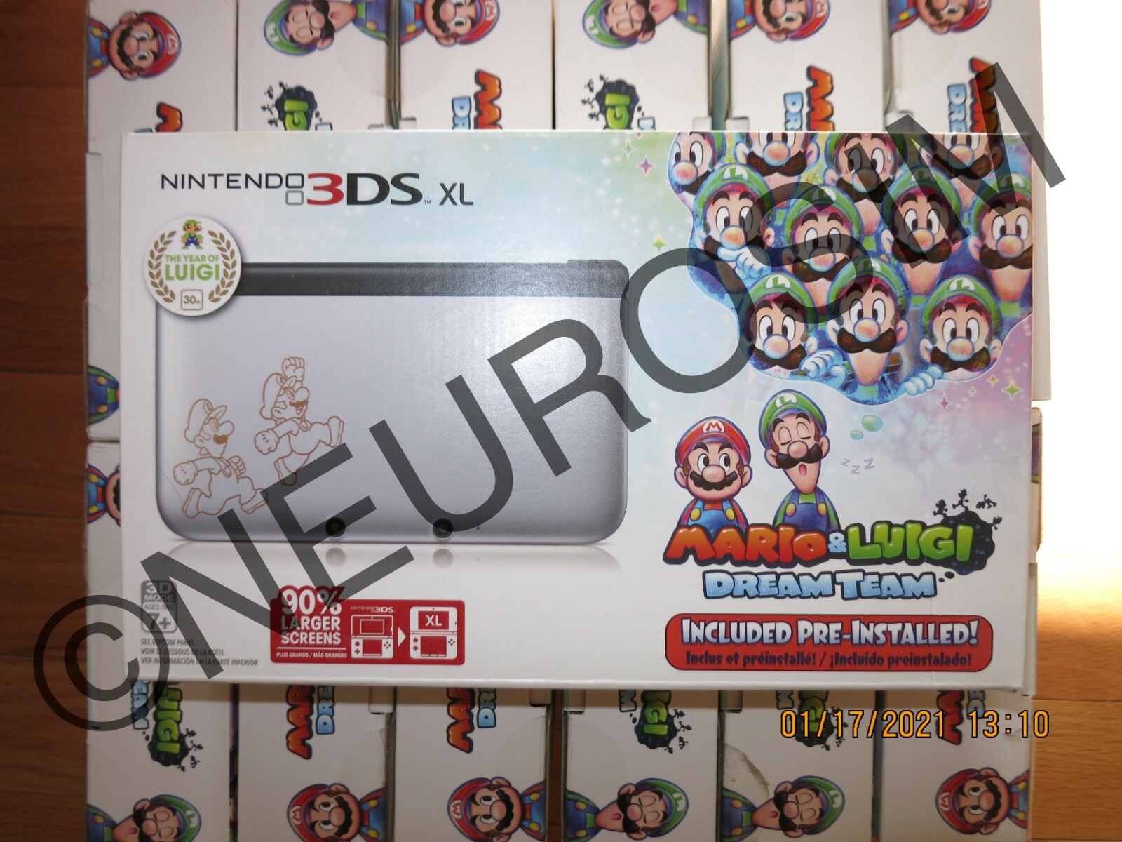 Nintendo 3DS XL System Mario & Luigi Dream Team Silver Brand New