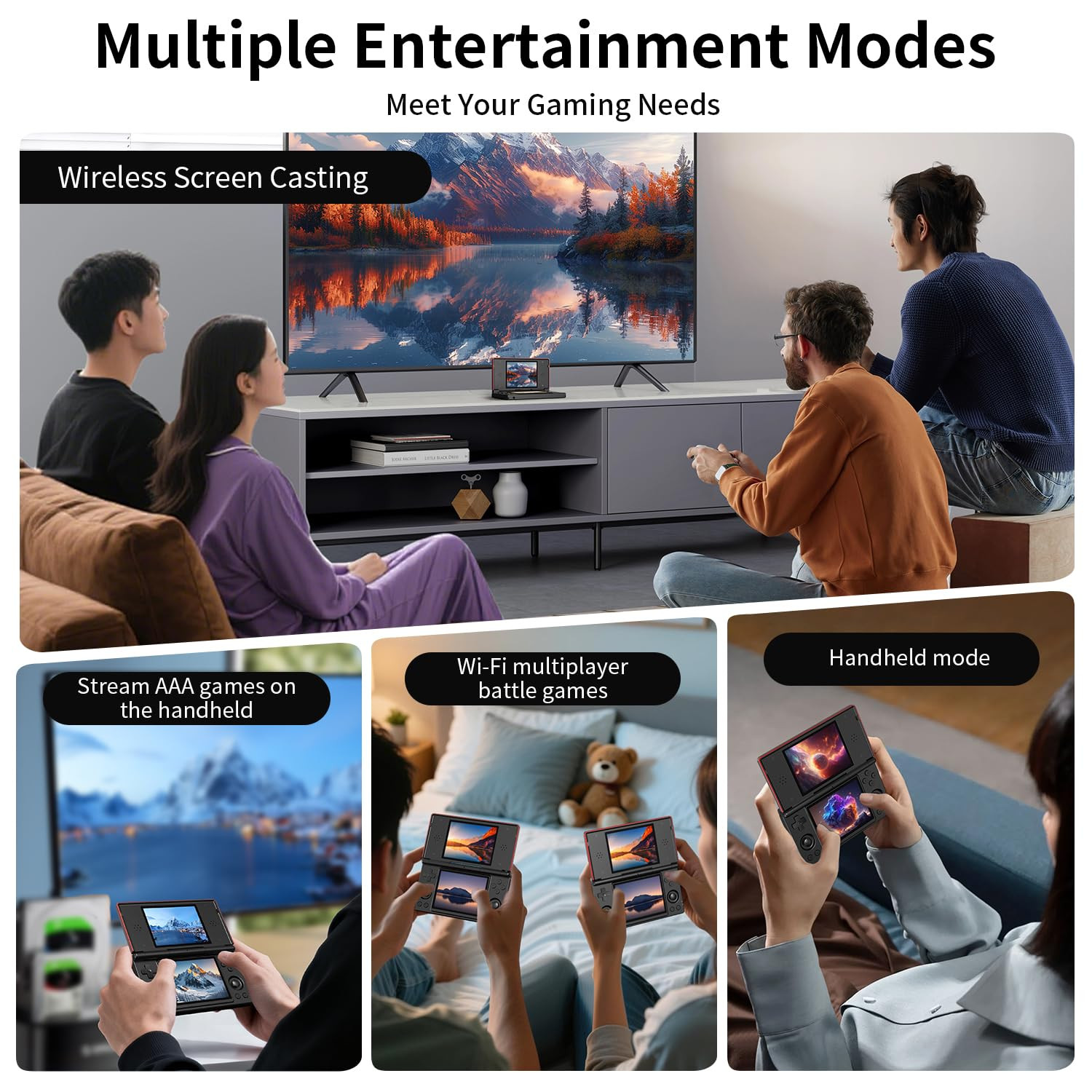 RG DS Foldable Handheld Game Console RK3568 Anbernic RG DS Android 14 System Two