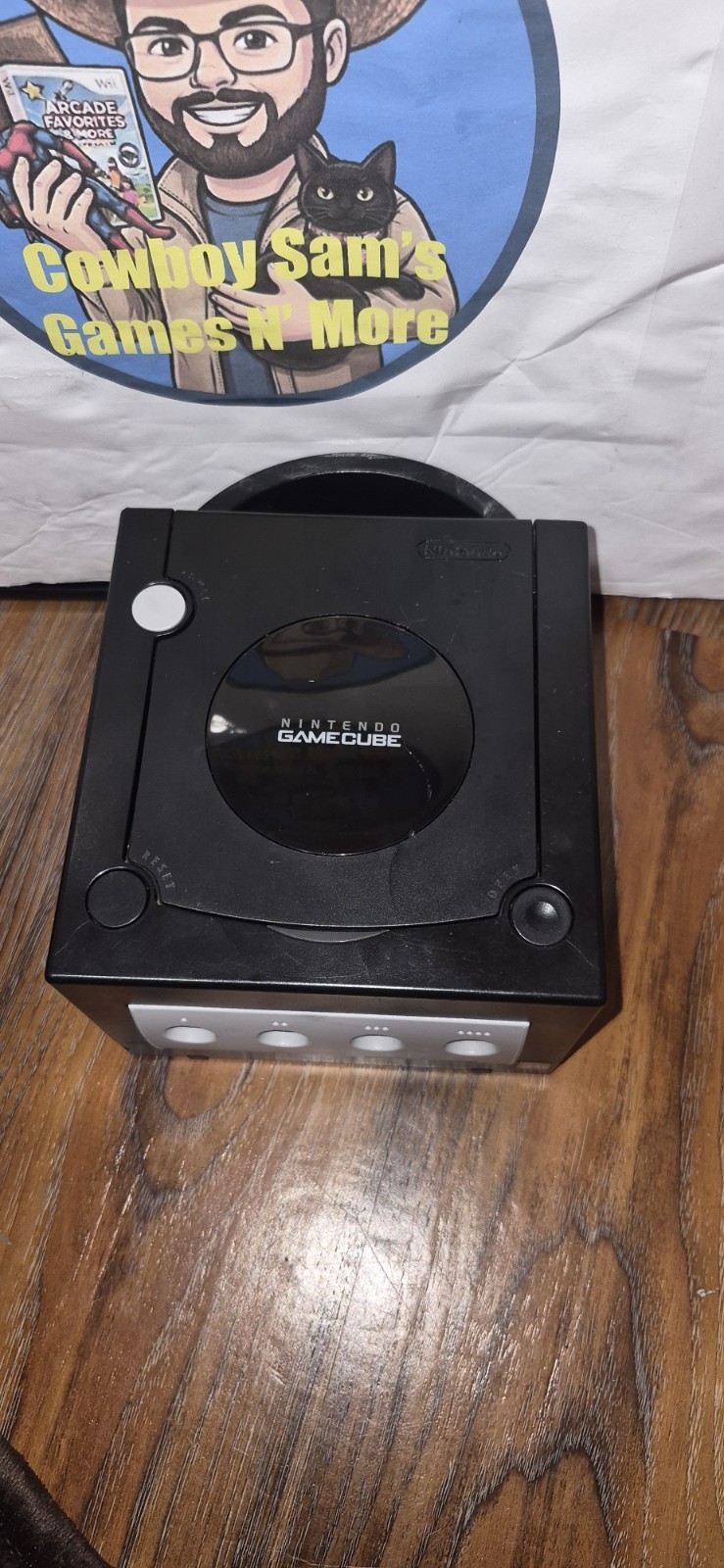 Nintendo GameCube Console Black with Cables, Memory Card, Hitman 2 Game
