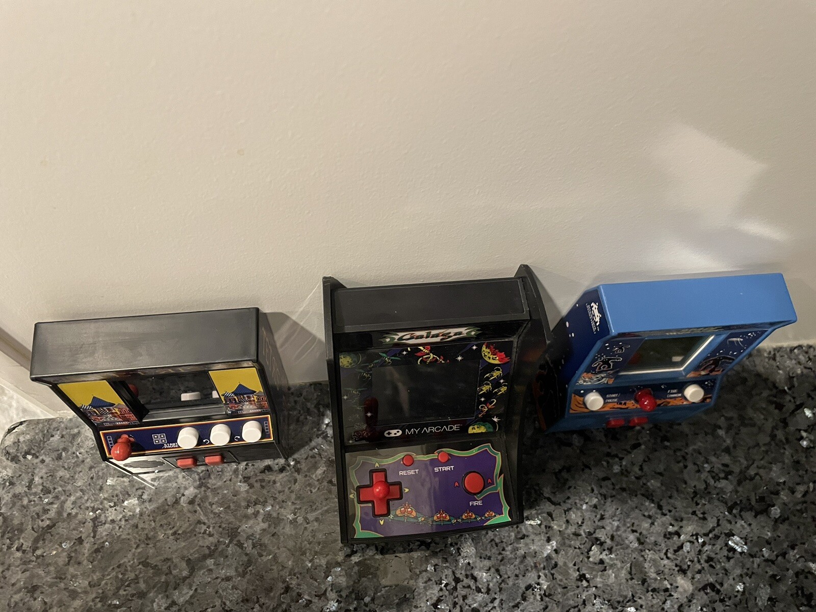 (3) Micro Player Handheld Retro Arcade Games – Galaga Tetris & Space Invaders