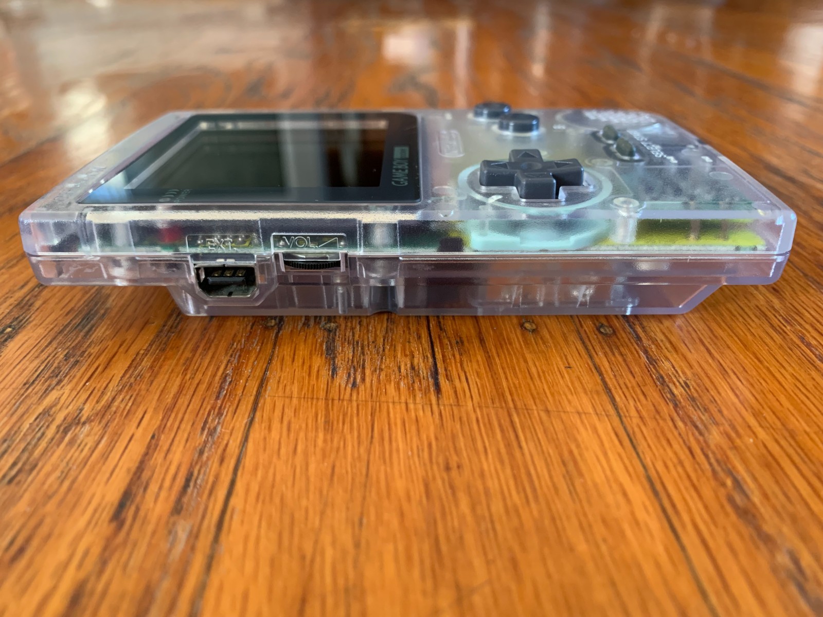 Nintendo Game Boy Pocket clear console system OSD IPS backlit screen yellow pcb