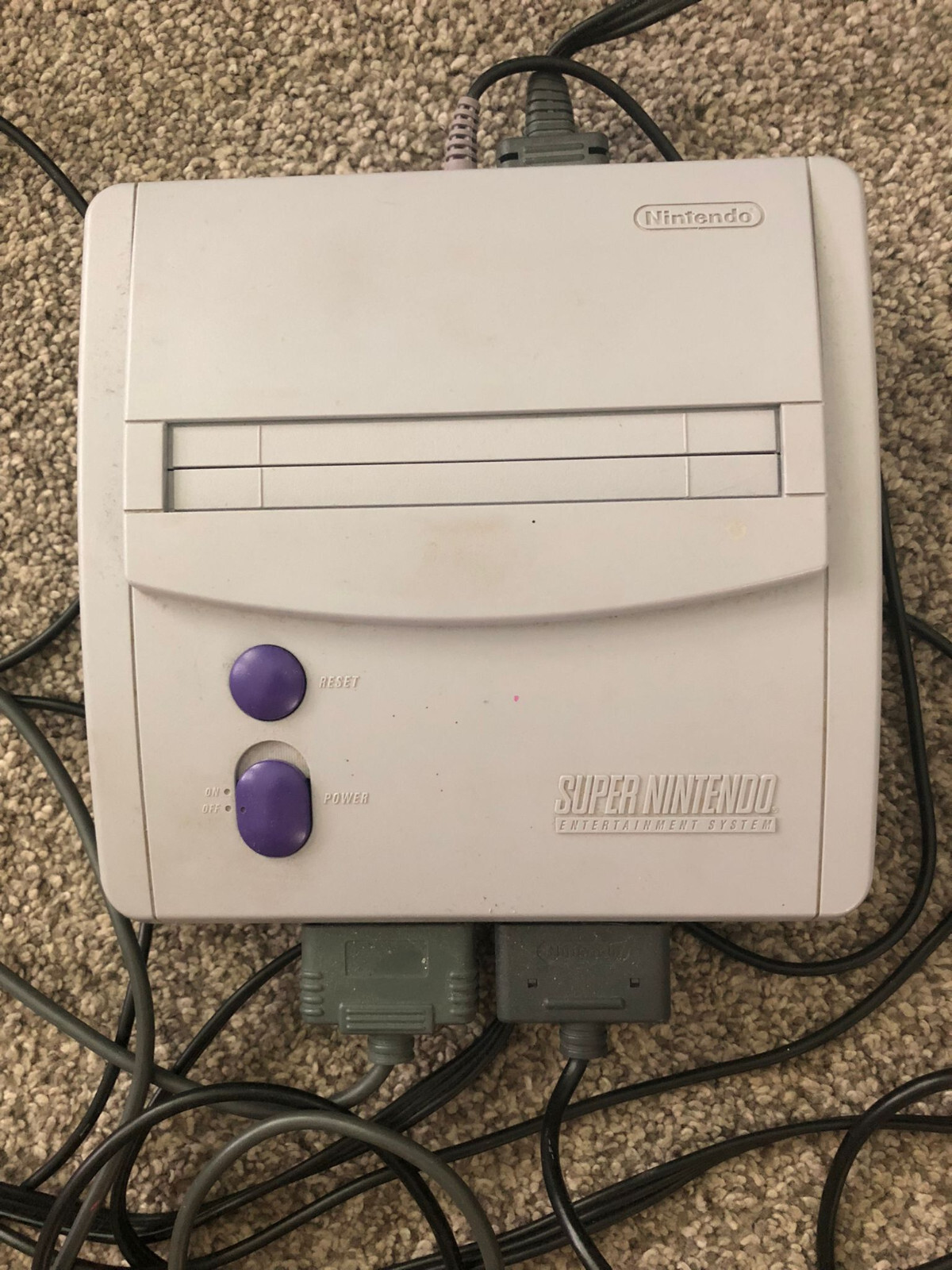 Super Nintendo SNES Home Console, Two Controllers, Tested, 10 Video Game Bundle