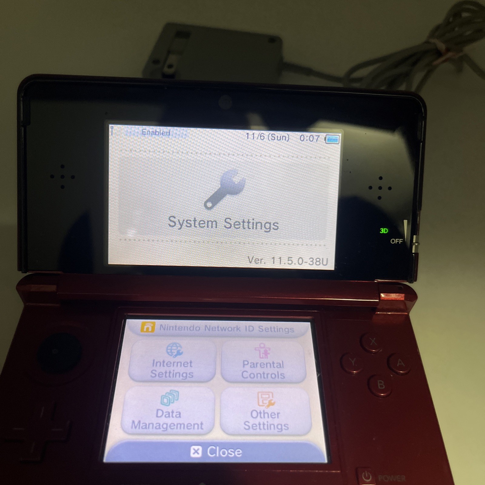 Nintendo 3DS Flame Red Handheld Console System CTR-001 w/ Zelda Tested READ