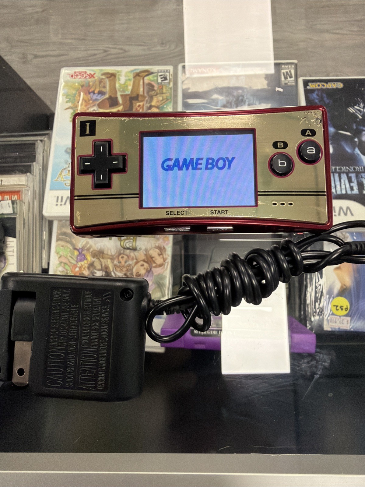 Nintendo Game Boy Micro Famicom 20th Anniversary Edition Red/Gold with Charger