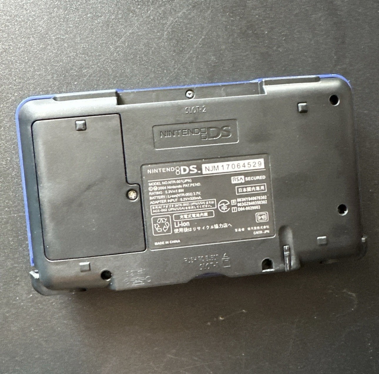Electric Blue Nintendo DS Handheld Console System Inserts Box Manual Stylus